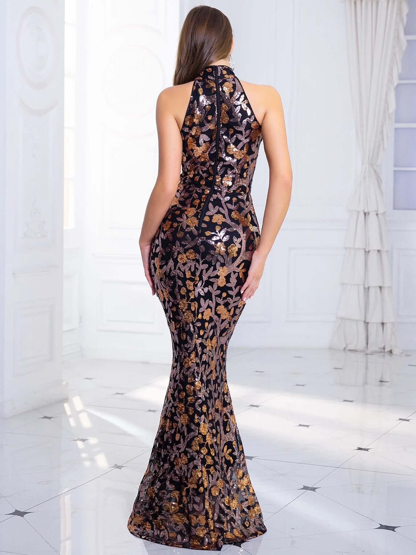 BEADED EVENING DRESS