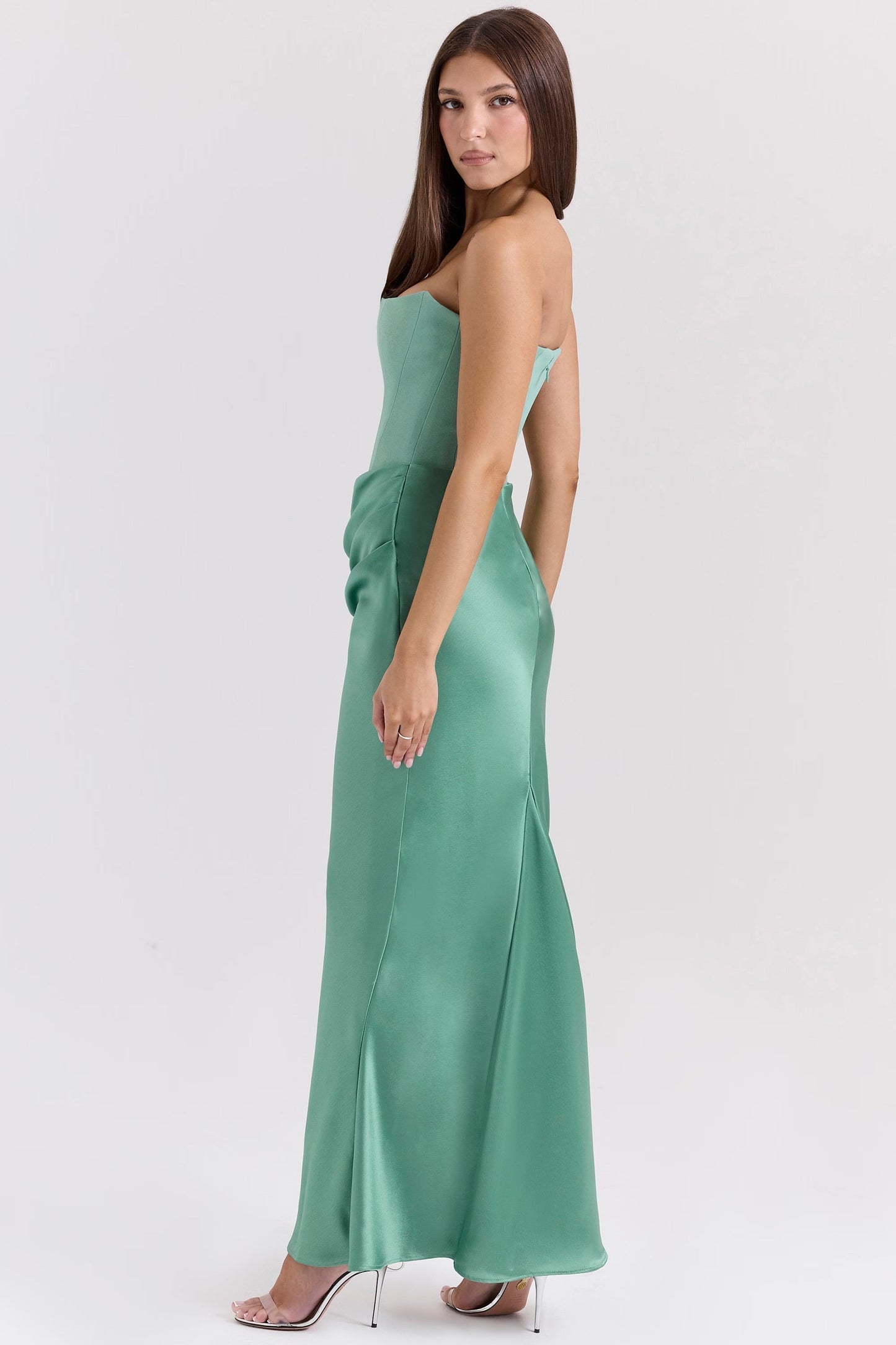 Luna | Satin Maxi Dress for Women - Elegant Strapless Long Dress-2