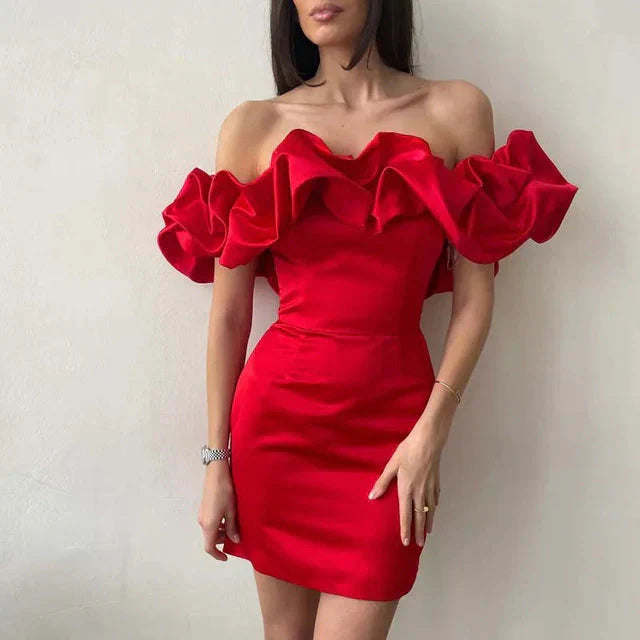 Sexy Off The Shoulder Party Dress Mini - Luxivelle