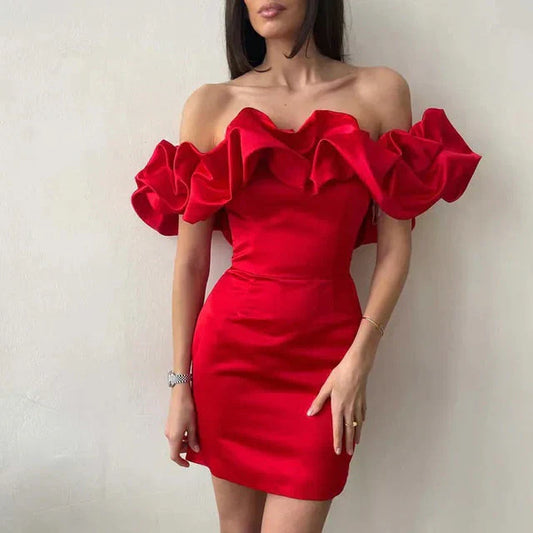 Sexy Off The Shoulder Party Dress Mini - Luxivelle