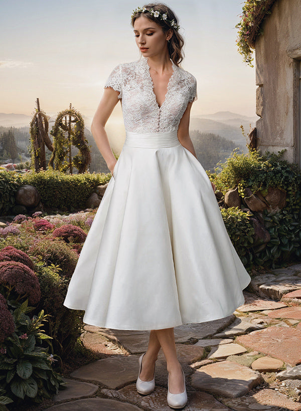 BRIDAL DRESS V NECK