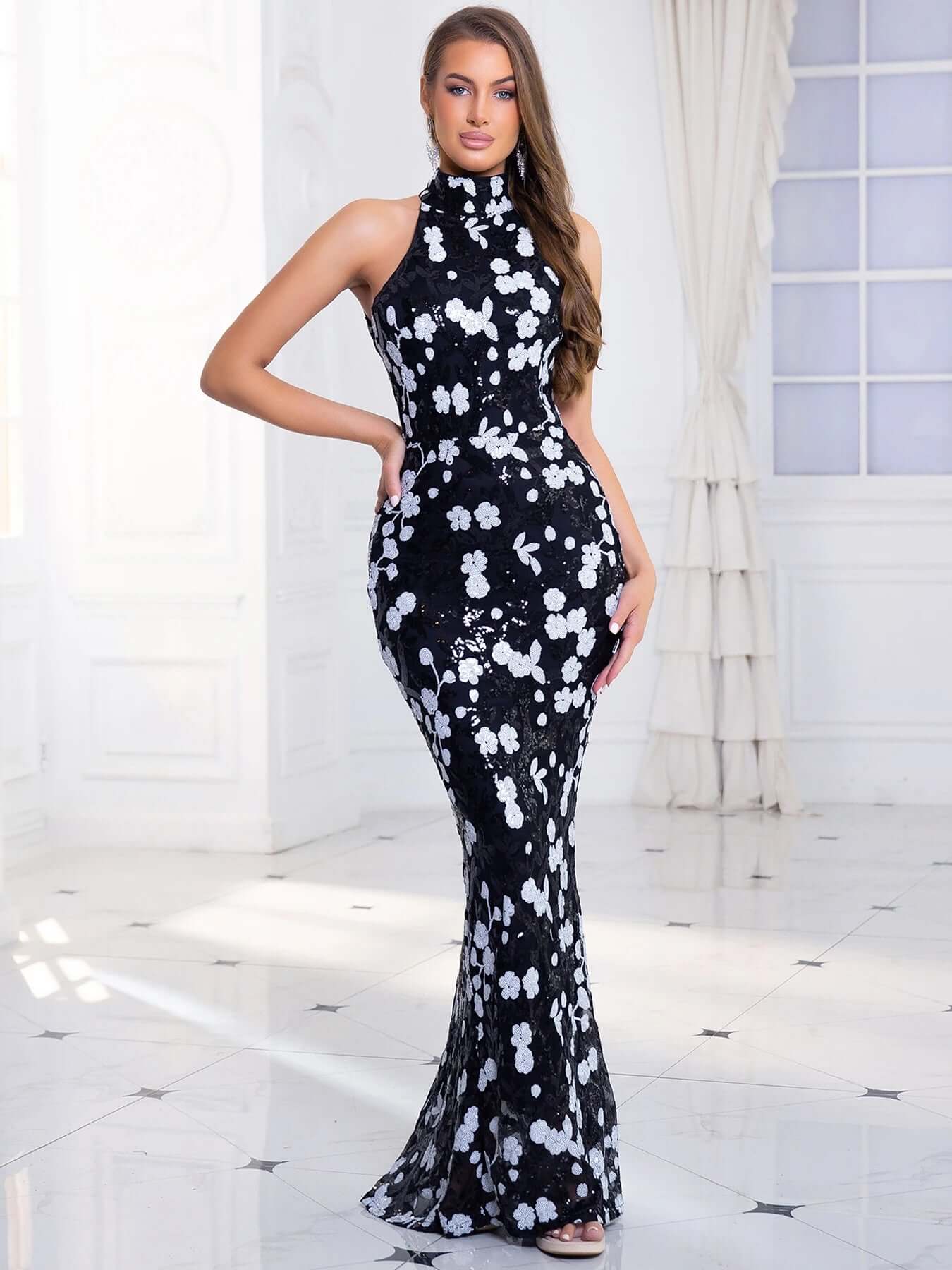 BEADED EVENING DRESS